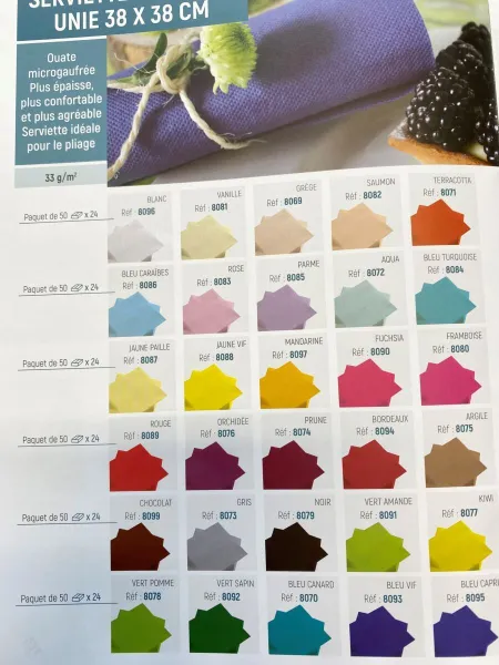 Gamme de serviettes de table professionnelles ouate et intissé Detercentre