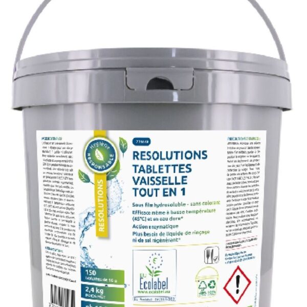 Tablettes lave vaisselle tout en 1 RESOLUTIONS Ecolabel