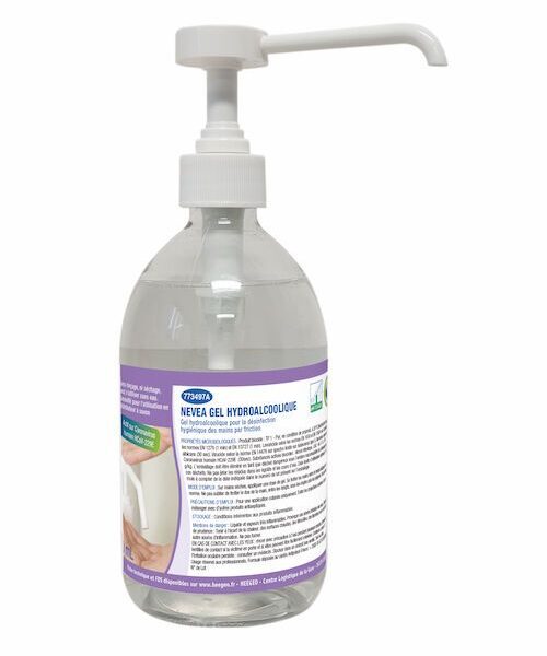Gel hydroalcoolique désinfectant NEVEA avec pompe bec long