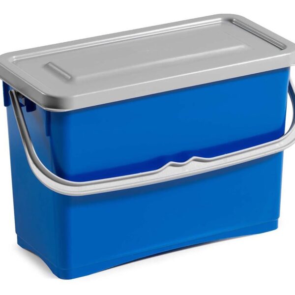 Seau 8L BLEU + couvercle étanche TOP-DOWN