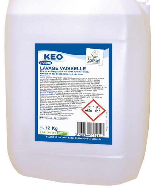 Liquide de lavage vaisselle en machine KEO Ecolabel
