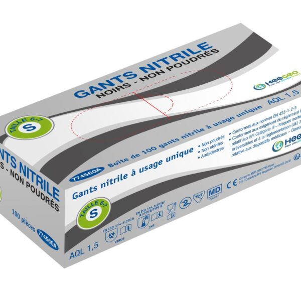 Gant nitrile non poudré NOIR M