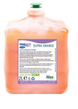 Savon crème d’atelier SUPRA ORANGE sans solvant