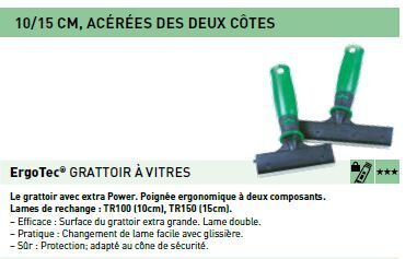 Grattoir pour vitres ERGOTEC (lame de 10cm)