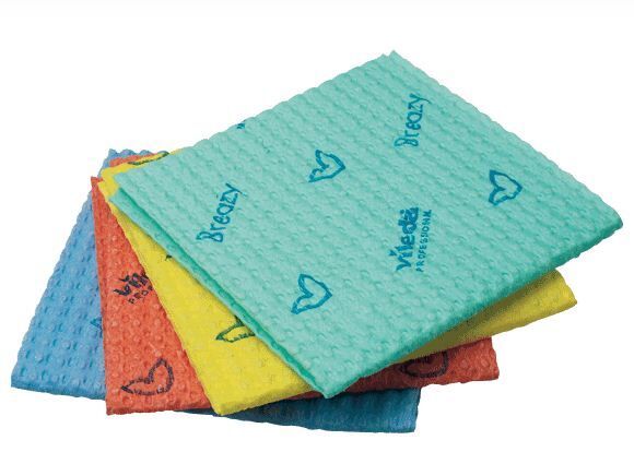 Lavette BREAZY non-tissée avec structure 3D VERT (35x35cm)